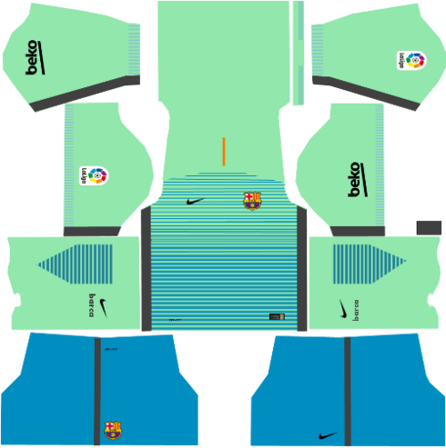 A Blue And Green Sports Uniform