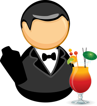 A Cartoon Of A Man In A Tuxedo With A Cocktail