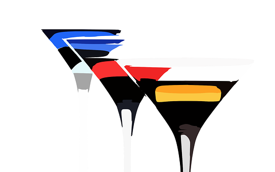 A Group Of Martini Glasses