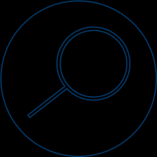 A Blue Outline Of A Magnifying Glass