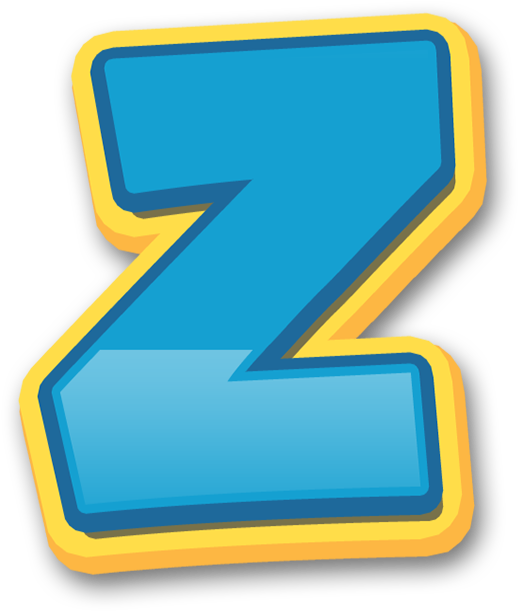 A Blue And Yellow Letter Z