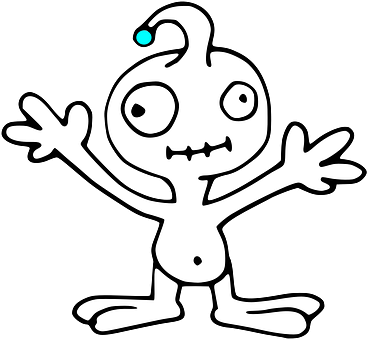 A Cartoon Character With Arms Up