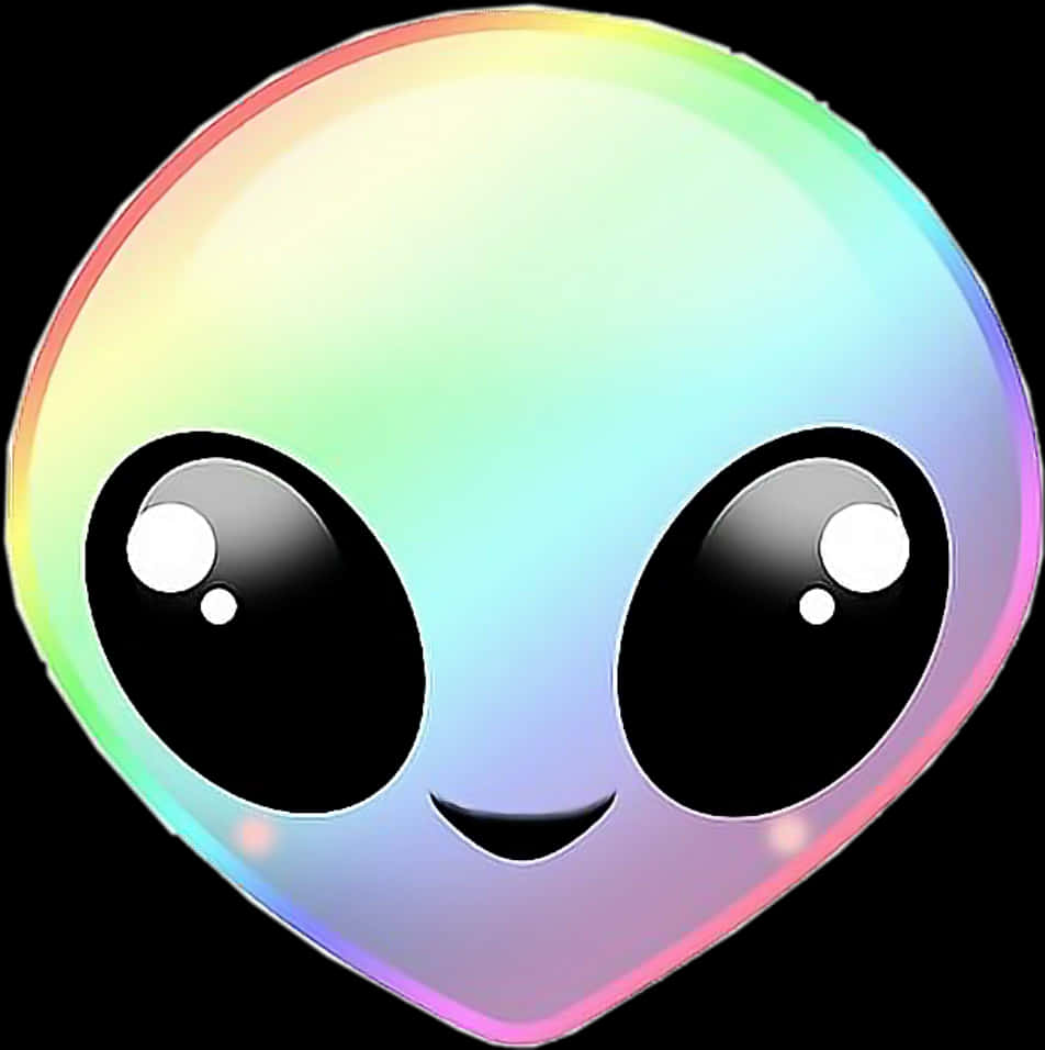 A Rainbow Colored Alien Face