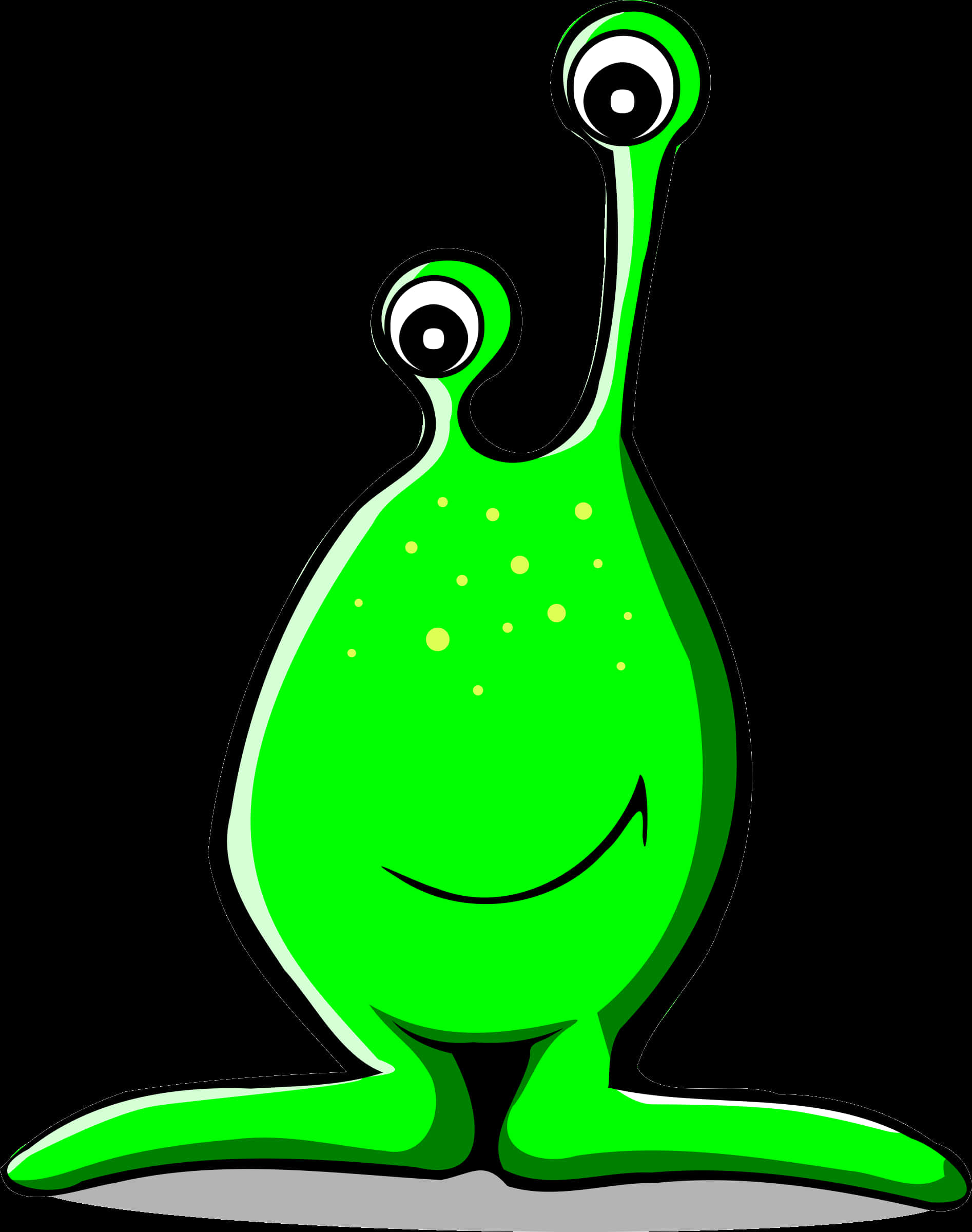 A Green Alien With One Eye And Mouth