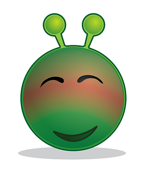 A Green And Red Alien Face