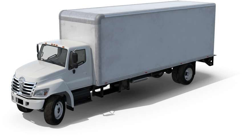 A White Truck With A Black Background