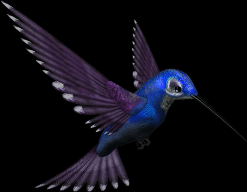 A Blue And Purple Bird
