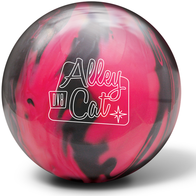 A Pink And Black Bowling Ball