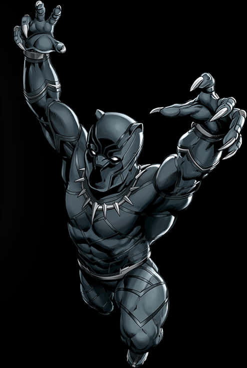 A Black Panther With Claws Extended
