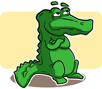 A Cartoon Of A Green Alligator