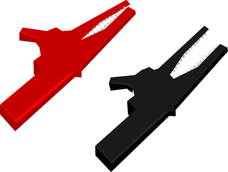 A Red And Black Alligator Shaped Object