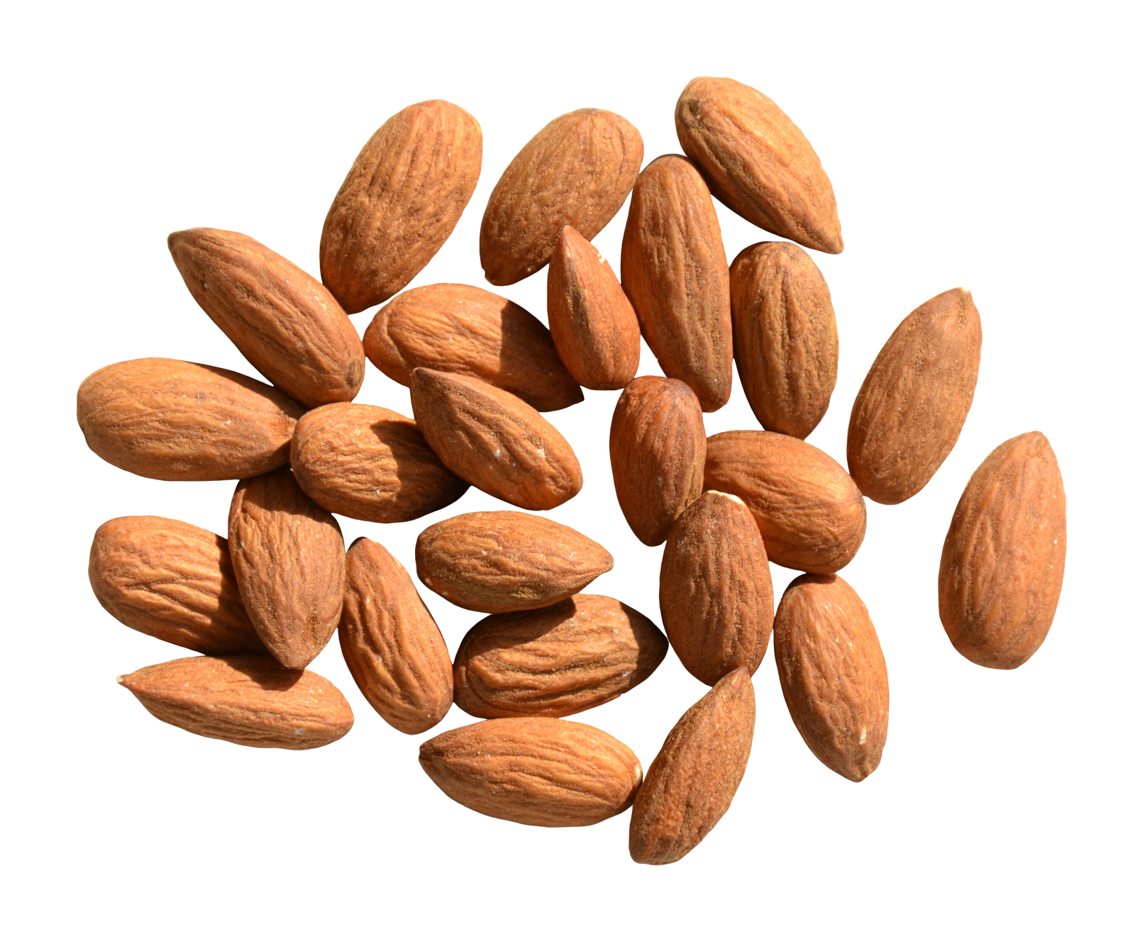 A Group Of Almonds On A Black Background