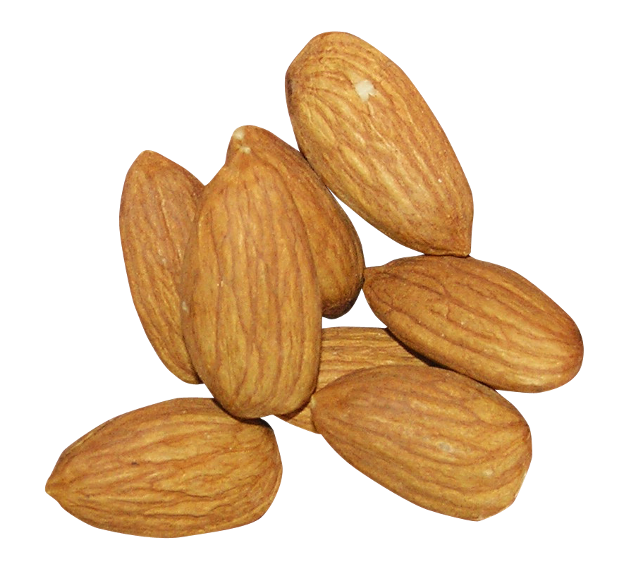 A Group Of Almonds On A Black Background