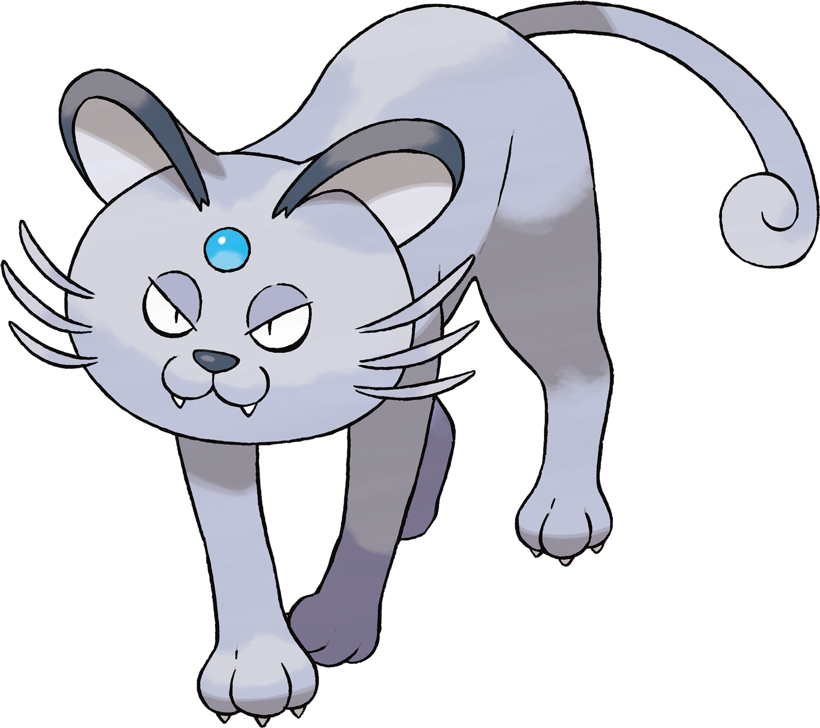 A Cartoon Cat With A Blue Gem
