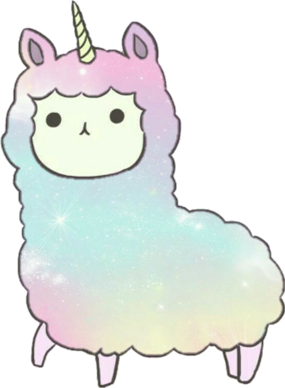 A Cartoon Llama With A Unicorn Horn
