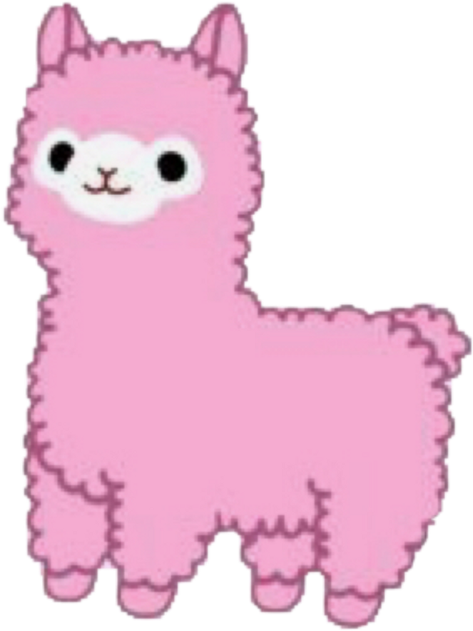 A Cartoon Of A Pink Llama