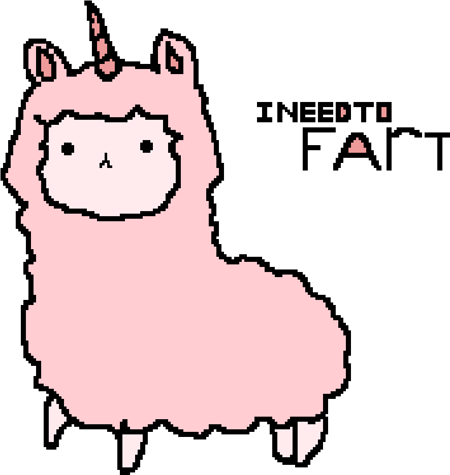 A Cartoon Of A Pink Llama