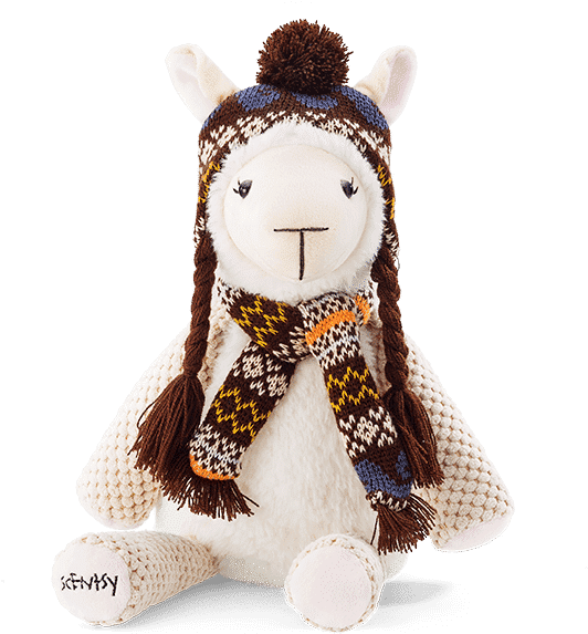 A Stuffed Animal Wearing A Hat And Scarf