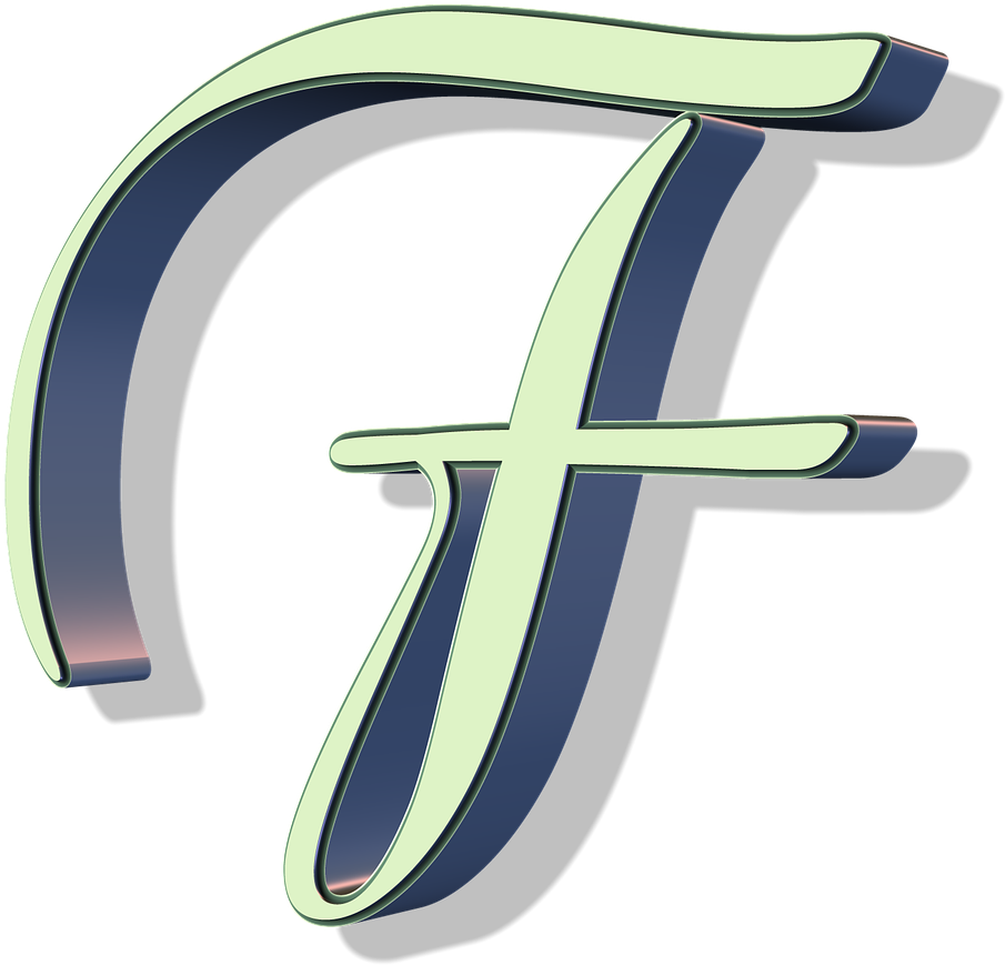 A Letter F In A Light Green Color