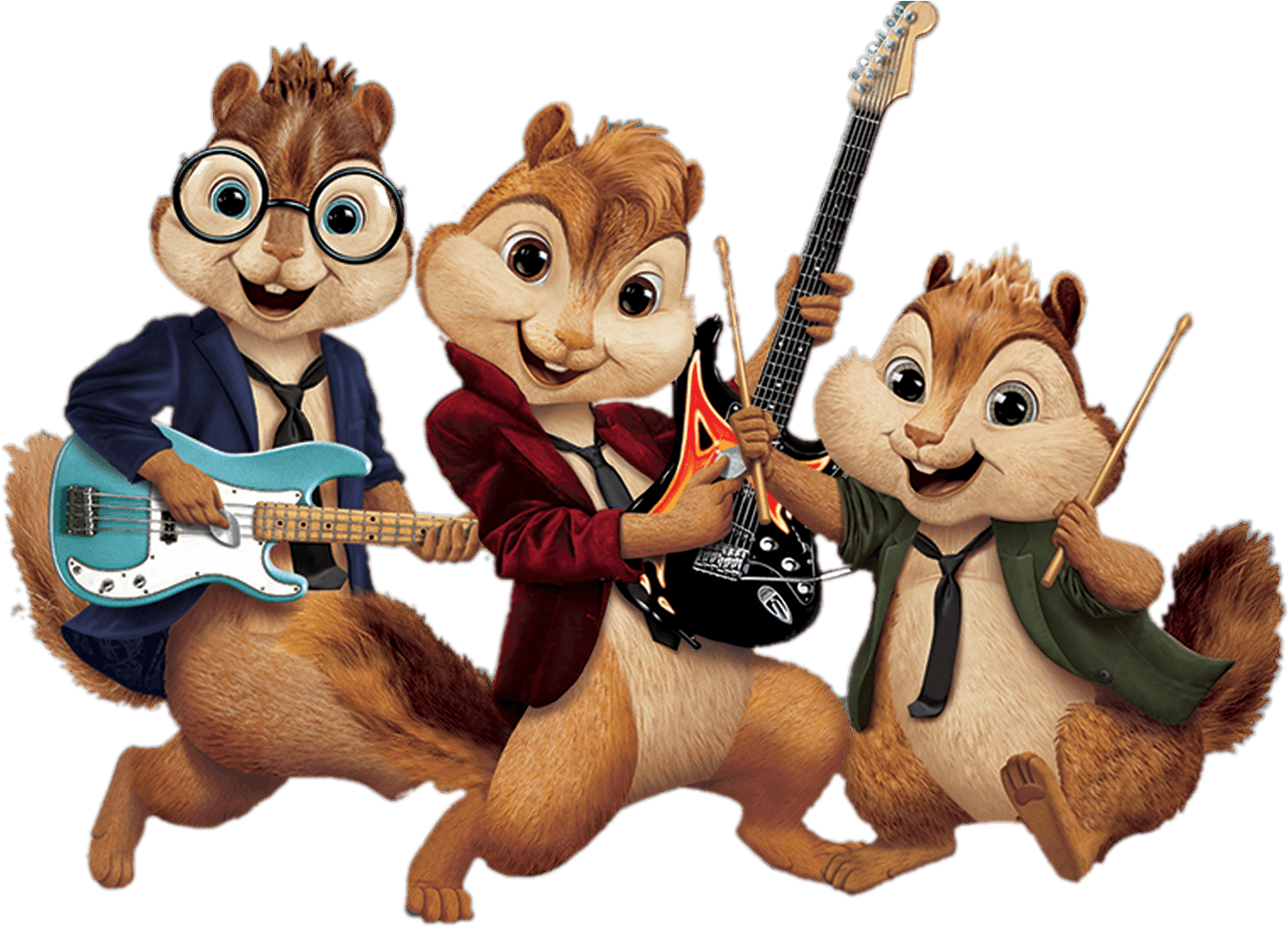 A Group Of Squirrels Playing Guitars
