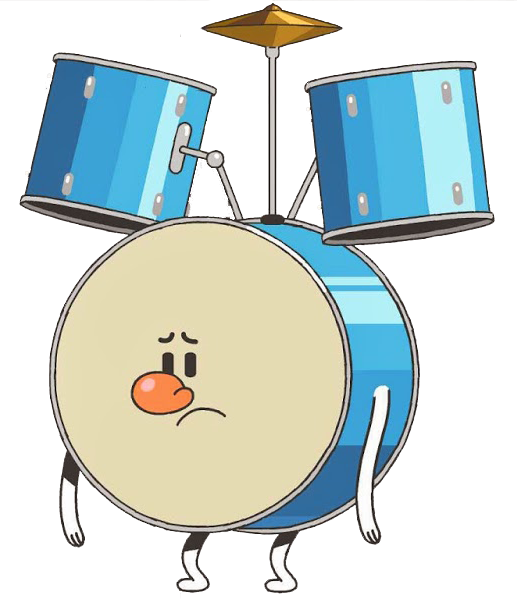 A Cartoon Drum With Arms And Legs