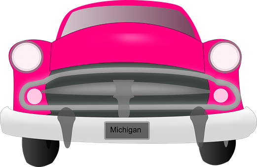 A Pink Car With A Black Background