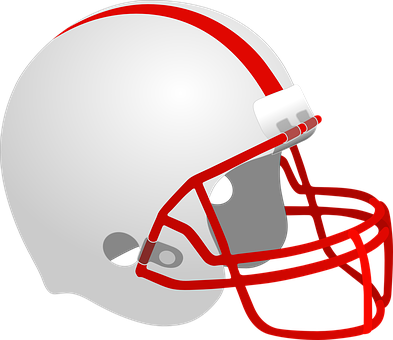 A Football Helmet With Red Stripes