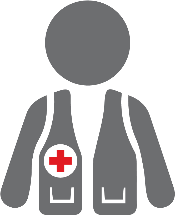 A Grey Icon Of A Person With A Red Cross On It