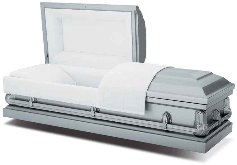 A Coffin With A White Cover
