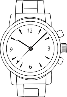 A White Watch With Black Hands