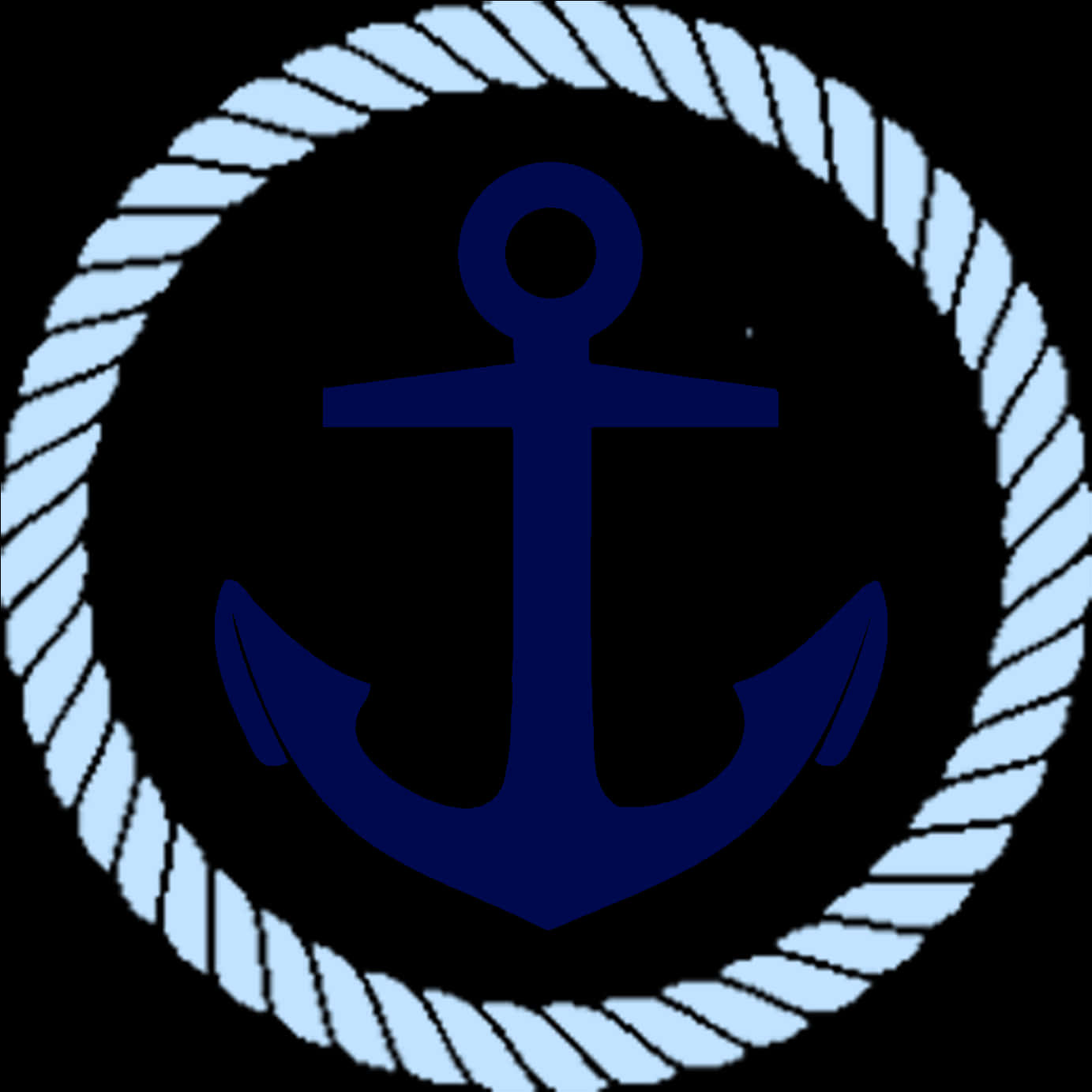 A Blue Anchor In A Circle Of Rope