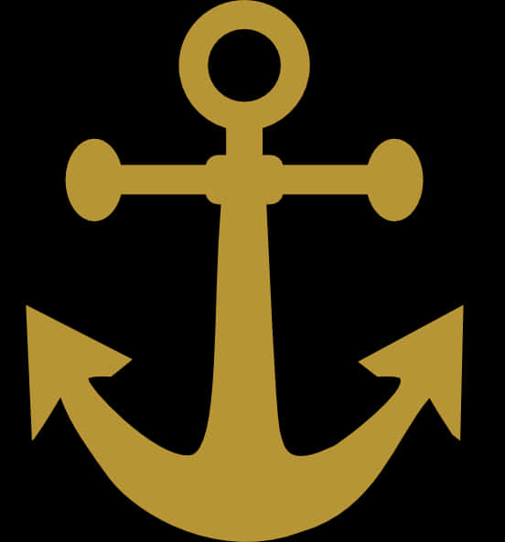 A Gold Anchor On A Black Background