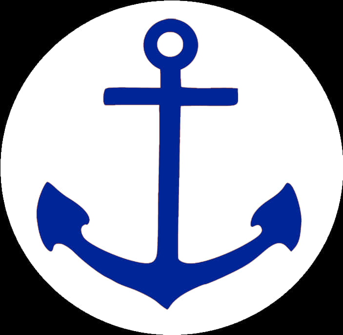 A Blue Anchor In A White Circle