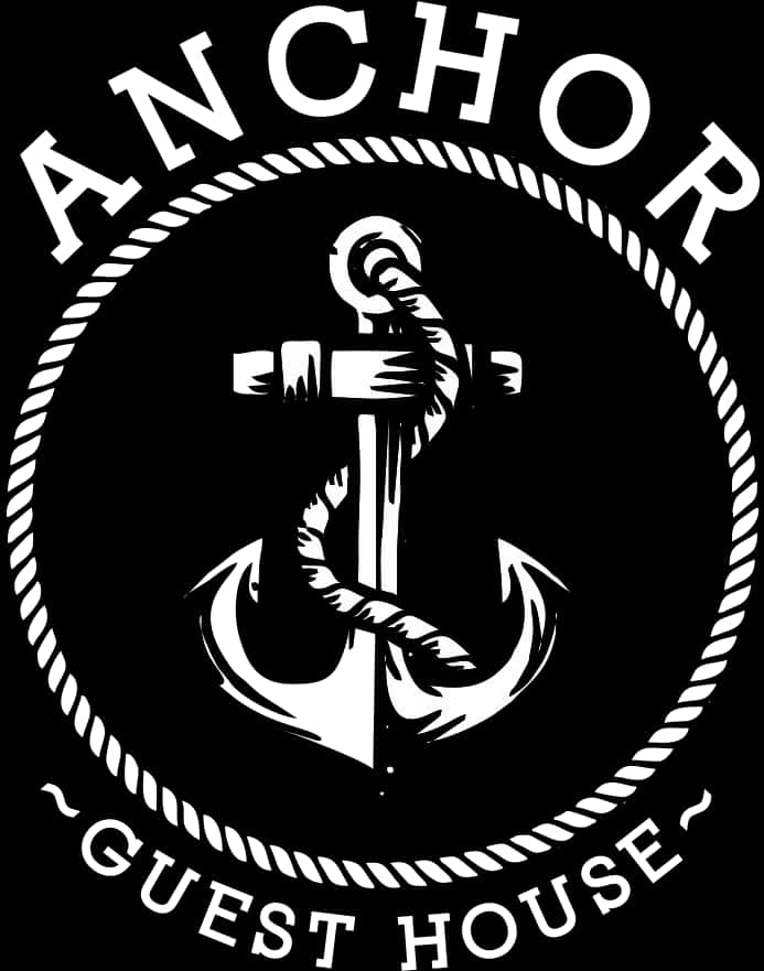 A Black And White Logo With A Rope And An Anchor