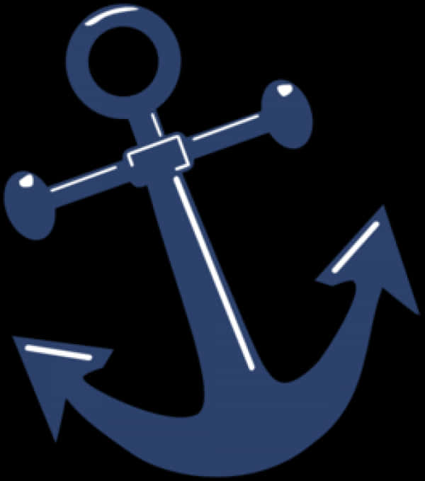 A Blue Anchor On A Black Background