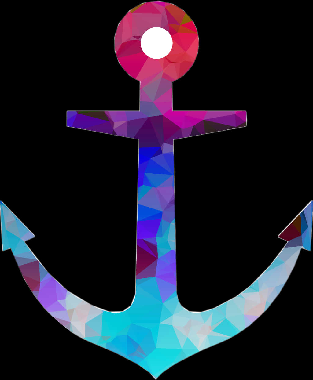 A Colorful Anchor With A Black Background