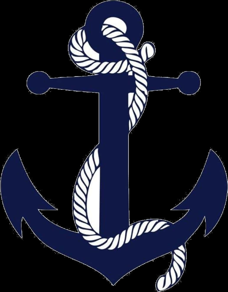 A Blue Anchor With A Rope