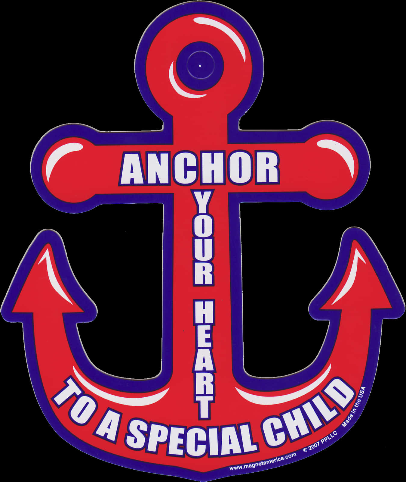 A Red Anchor With White Text