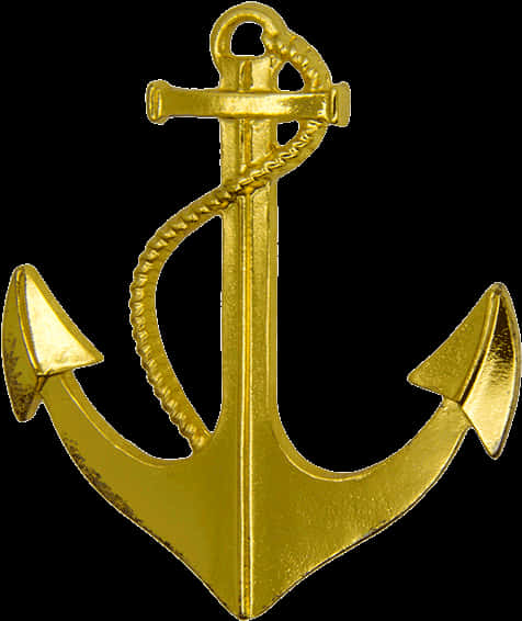 A Gold Anchor With A Rope