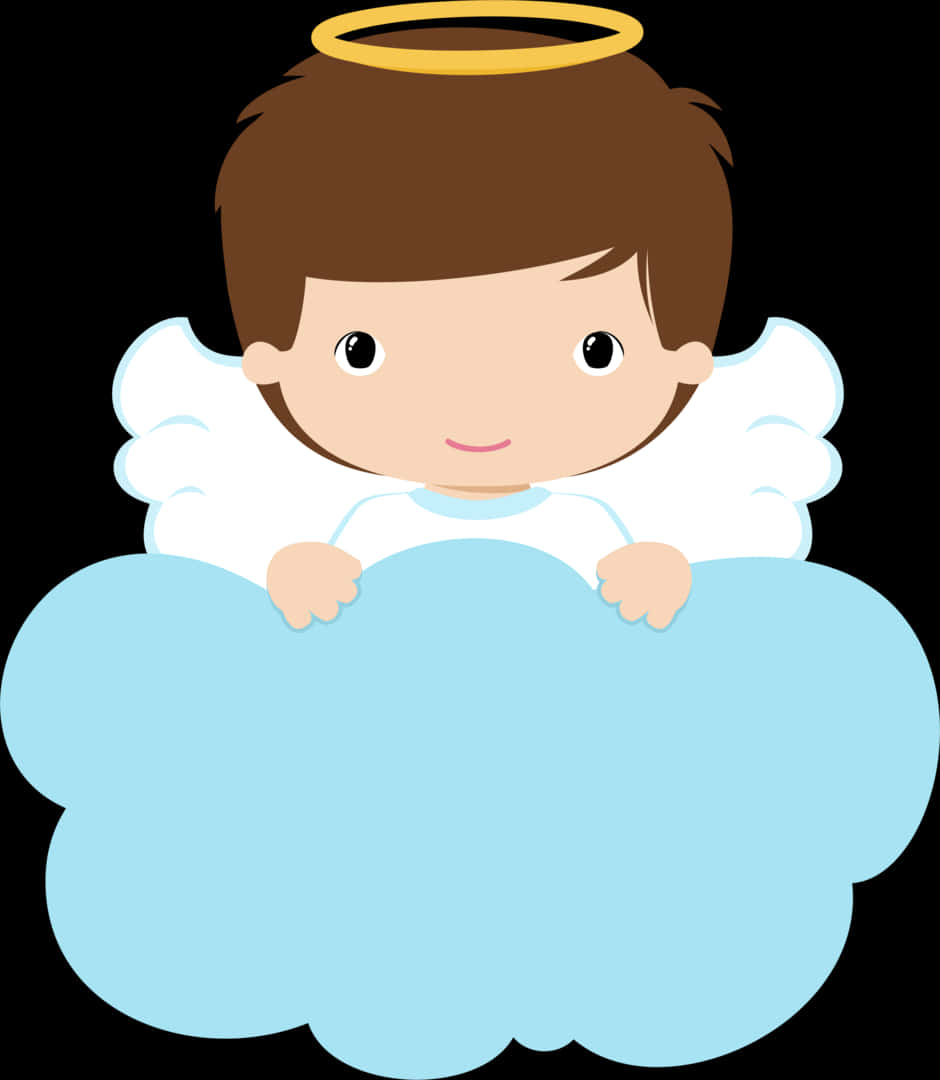 A Cartoon Of A Boy With Wings And A Crown