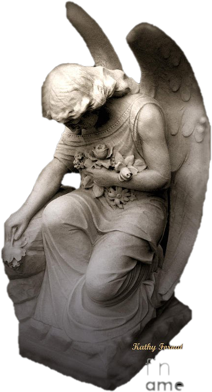 Angel Praying Kneeling Png File - Surreal Sad Angel Kneeling In Prayer, Transparent Png