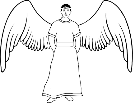 A Man With Wings In A White Shirt