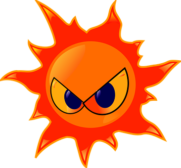 A Cartoon Sun With Eyes And A Black Background