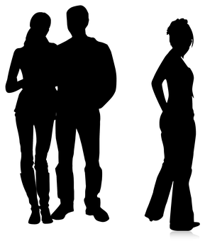 A Silhouette Of A Couple Of People