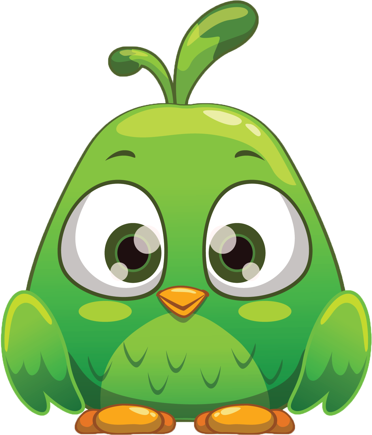 A Cartoon Of A Green Bird