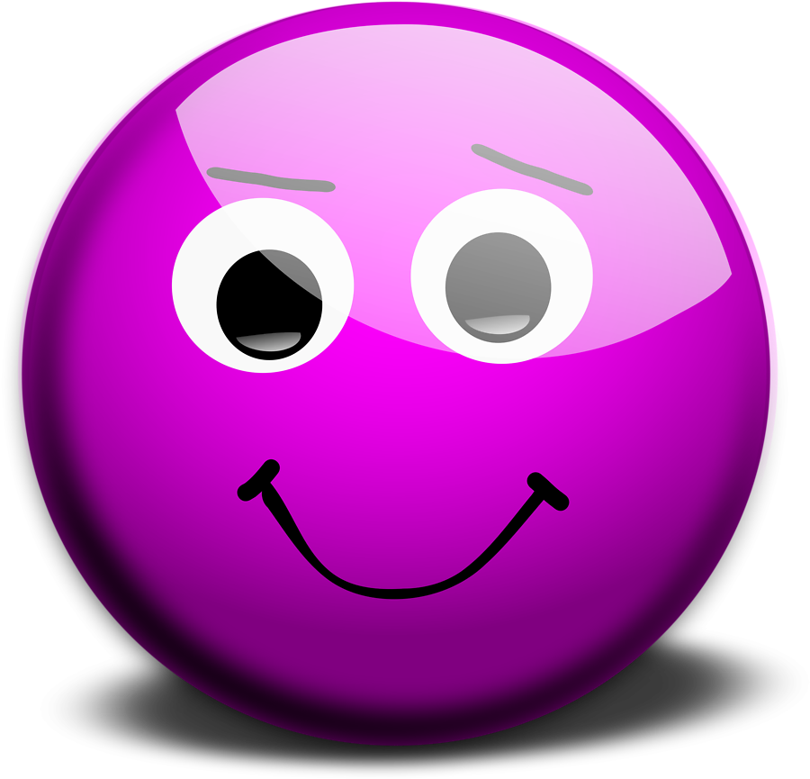 A Purple Smiley Face With White Eyes And A Black Background