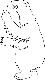 A White Bear With Black Background
