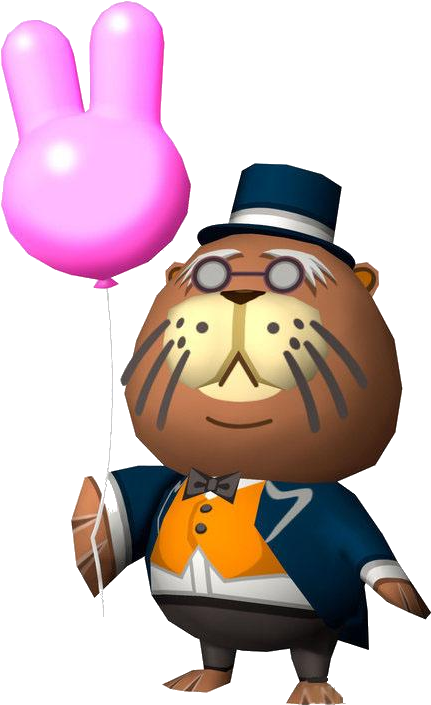 A Cartoon Of A Beaver Holding A Pink Balloon