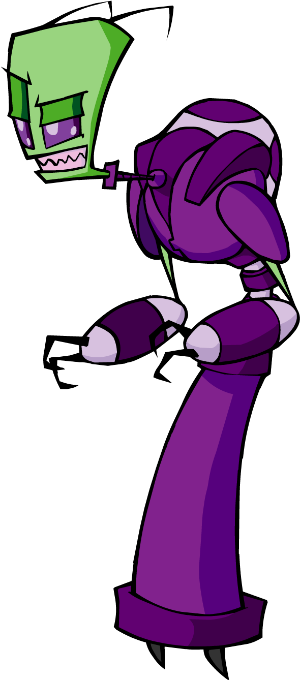 Cartoon Of A Purple Robot