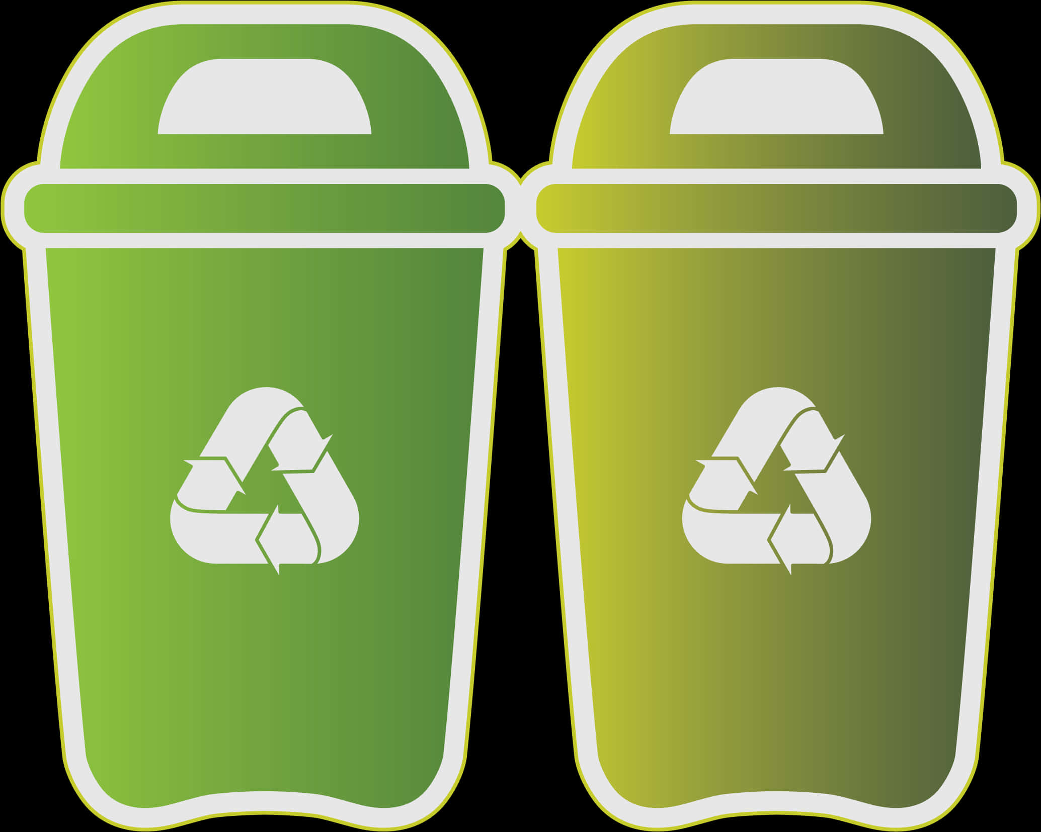 A Green And White Recycle Bins